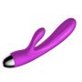 Fioletowy silikonowy wibrator-pulsator USB 14 funkcji z podgrzewaniem - 4