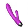 Fioletowy silikonowy wibrator-pulsator USB 14 funkcji z podgrzewaniem - 7
