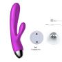 Fioletowy silikonowy wibrator-pulsator USB 14 funkcji z podgrzewaniem - 11