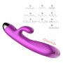 Fioletowy silikonowy wibrator-pulsator USB 14 funkcji z podgrzewaniem - 13