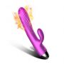 Fioletowy silikonowy wibrator-pulsator USB 14 funkcji z podgrzewaniem - 15