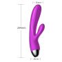 Fioletowy silikonowy wibrator-pulsator USB 14 funkcji z podgrzewaniem - 16