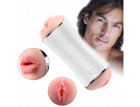 Dwustronny masturbator wibrujący interaktywny B Series Fox USB - 2