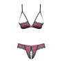 Komplet bielizny otwarty koronkowy Obsessive Tulia czarny L/XL - 4