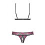 Komplet bielizny otwarty koronkowy Obsessive Tulia czarny L/XL - 5