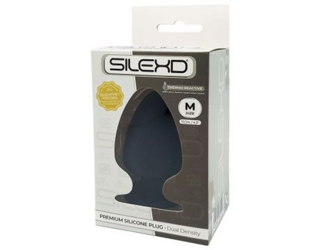 Korek analny silikonowy Silexd podwójnej gęstości M czarny 11 cm - 3