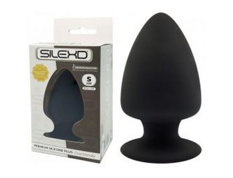 Korek analny silikonowy Silexd podwójnej gęstości S czarny 9 cm