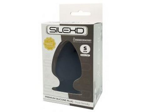 Korek analny silikonowy Silexd podwójnej gęstości S czarny 9 cm - 3