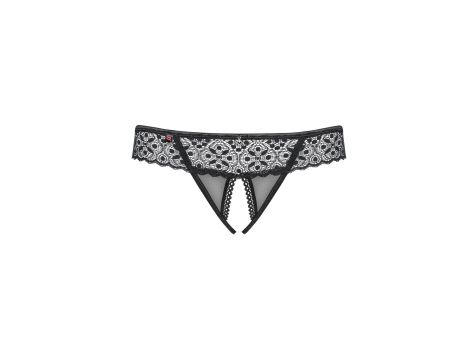 Stringi Shibu Obsessive otwarte koronkowe czarne L/XL - 5