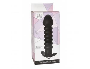 Silikonowy korek analny Twisted wibrujący Lola Toys czarny 11 cm