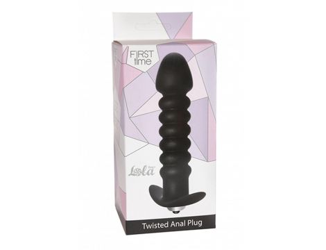 Silikonowy korek analny Twisted wibrujący Lola Toys czarny 11 cm