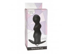 Korek analny spiralny wibrujący Lola Toys czarny 9,5 cm