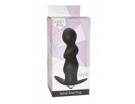 Korek analny spiralny wibrujący Lola Toys czarny 9,5 cm