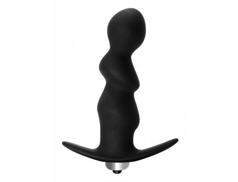 Korek analny spiralny wibrujący Lola Toys czarny 9,5 cm - 3