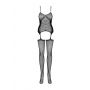 Zmysłowy bodystocking Obsessive G314 z wiązaniem gorsetowym S/M/L - 6