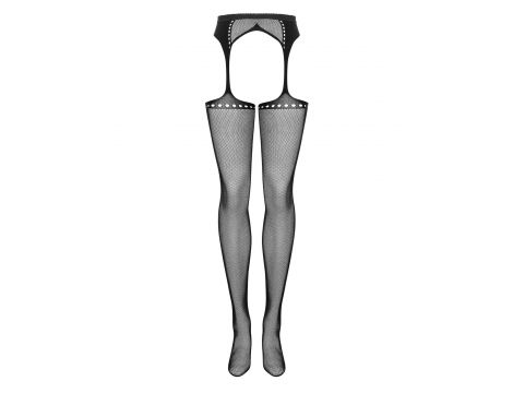 Pończochy garterowe siateczkowe Obsessive S314 czarne S/M/L - 4