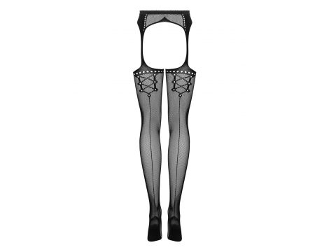 Pończochy garterowe siateczkowe Obsessive S314 czarne S/M/L - 5