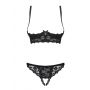 Komplet bielizny Letica otwarty czarny S/M Obsessive - 6