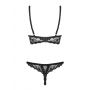 Komplet bielizny Letica otwarty czarny S/M Obsessive - 7
