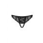 Stringi koronkowe otwarte Obsessive czarne L/XL - 8