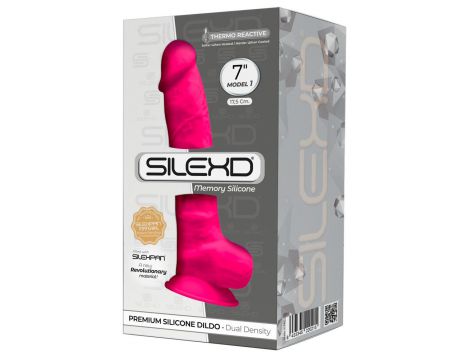 Realistyczne dildo silikonowe Silexd 18 cm różowe - 2