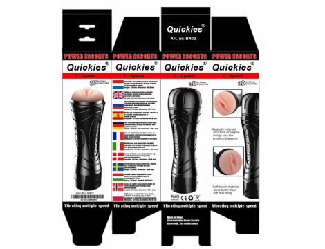 Naścienny masturbator wibrujący Power Escorts Quickies czarny 25 cm - 6