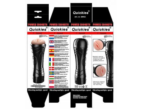 Naścienny masturbator wibrujący Power Escorts Quickies czarny 25 cm - 8