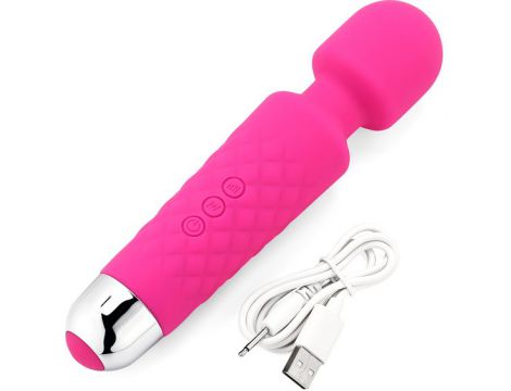 Masażer silikonowy Iwand Power Escorts różowy akumulator 20 cm