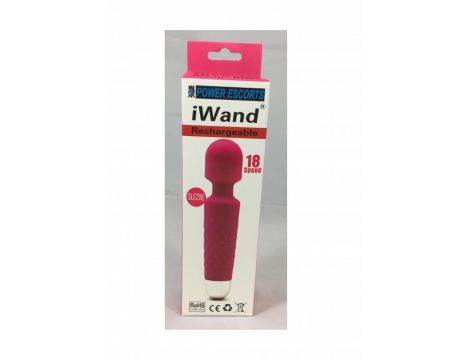 Masażer silikonowy Iwand Power Escorts różowy akumulator 20 cm - 6