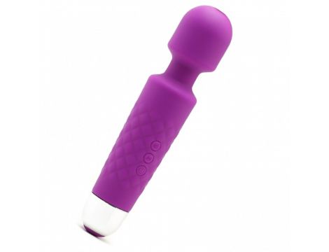 Masażer silikonowy Iwand Power Escorts fioletowy akumulatorowy 20 cm - 2