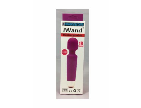 Masażer silikonowy Iwand Power Escorts fioletowy akumulatorowy 20 cm - 3