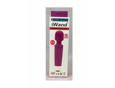 Masażer silikonowy Iwand Power Escorts fioletowy akumulatorowy 20 cm - 4
