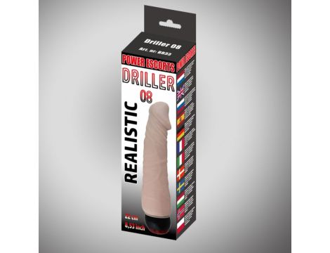 Wibrator realistyczny Driller 08 Power Escorts cielisty 22 cm - 3