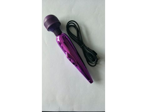 Masażer różdżkowy Turbo Power Escorts fioletowy 18 cm ładowalny - 2