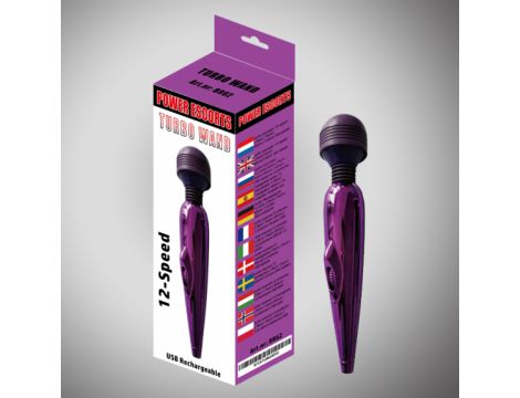 Masażer różdżkowy Turbo Power Escorts fioletowy 18 cm ładowalny - 4