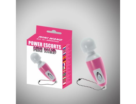 Mini wibrator wand Power Escorts różowy 6,5 cm - 2