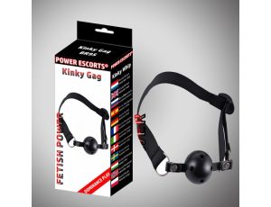 Knebel z kulką Kinky Gag Power Escorts czarny