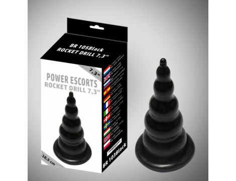 Korek analny Wiertarka rakietowa Power Escorts 18,5 cm czarny - 4
