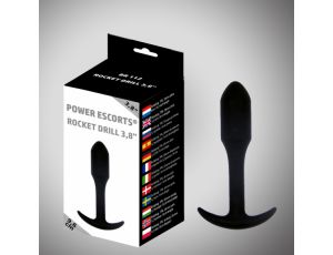 Korek analny Wiertarka rakietowa Power Escorts czarny 9,6 cm