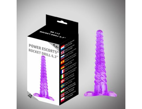 Korek analny wiertarka rakietowa Power Escorts BR113 fioletowy 16 cm - 3