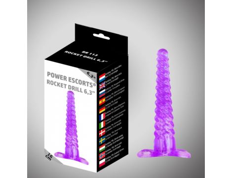 Korek analny wiertarka rakietowa Power Escorts BR113 fioletowy 16 cm - 4