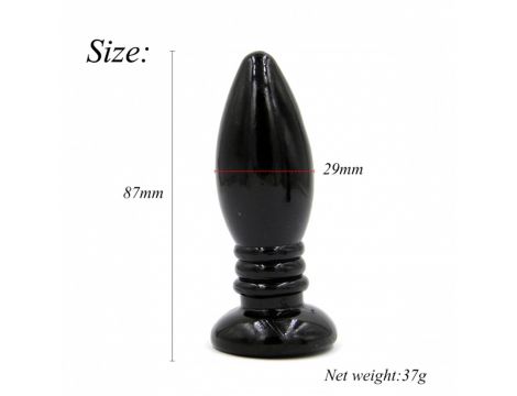 Korek analny Wiertarka rakietowa Power Escorts czarny 8,7 cm - 4