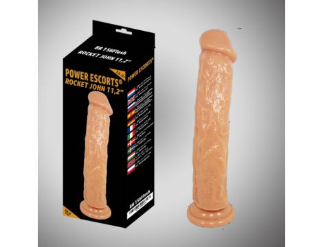 Dildo rotacyjne Rocket John flesh 28 5 cm - 2