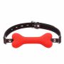 Knebel silikonowy w kształcie kości Kinky Pleasure czerwony - 3