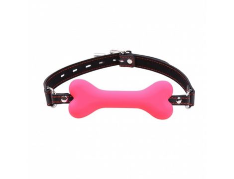 Knebel silikonowy w kształcie kości Kinky Pleasure różowy - 2
