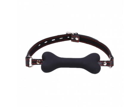 Knebel w kształcie kości silikonowy Kinky Pleasure czarny