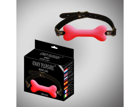Knebel w kształcie kości silikonowy Kinky Pleasure czarny - 5