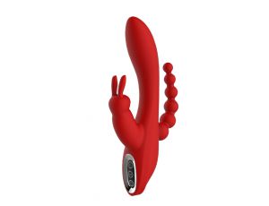 Wibrator króliczek silikonowy Hera Dream Toys czerwony 21 cm
