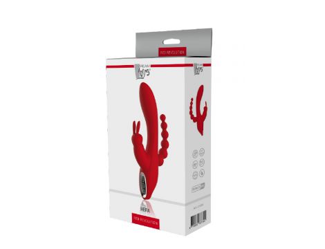 Wibrator króliczek silikonowy Hera Dream Toys czerwony 21 cm - 3