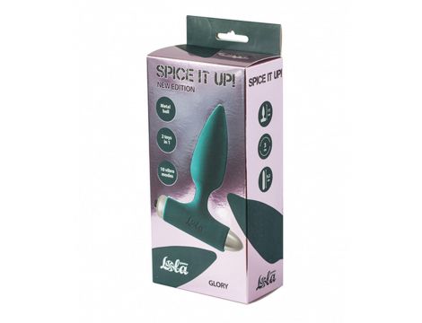 Wibrujący korek analny Lola Toys Glory ciemnozielony 15 cm - 2